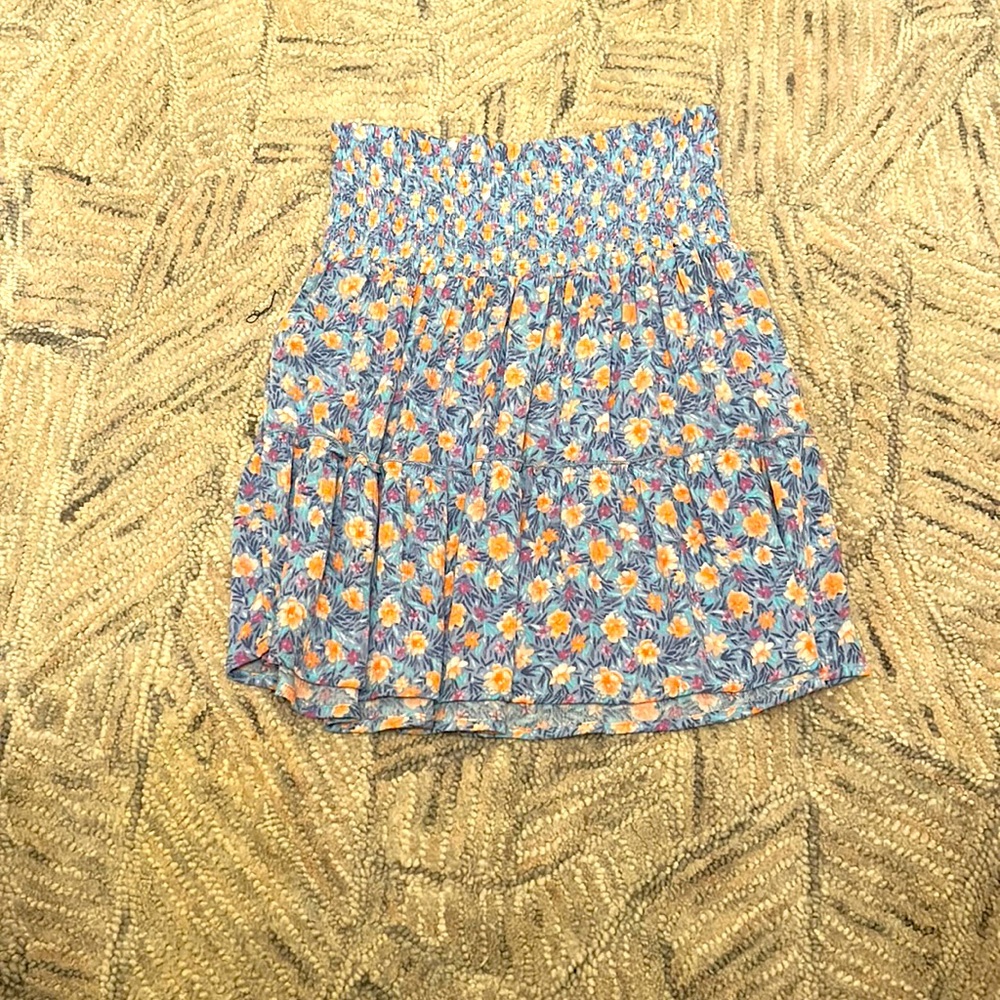 Blue skirt with flowers